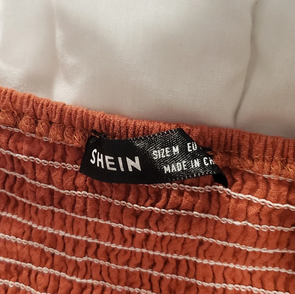 ORANGE Ruffle Trim Crop Top - Picture 4 of 4